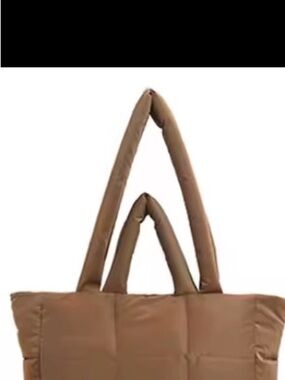 Brown Puffer Tote Bag - Unbranded